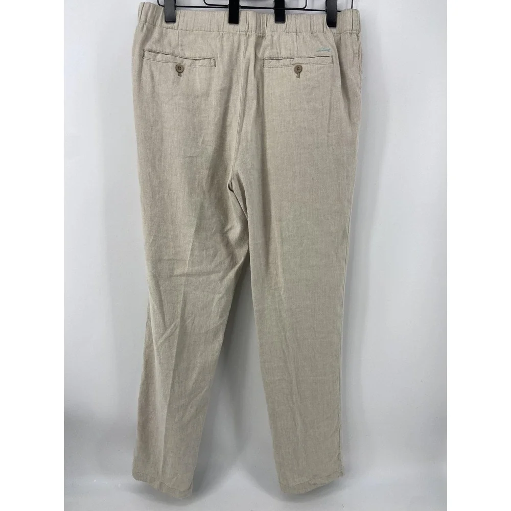 Tommy‎ Bahama Pants Mens 42x32 Beige Relax Linen Casual Beach Straight Chino